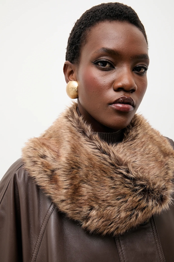 Kožená bunda Bonded by Answear.LAB & LOBOS WA2CHOCO