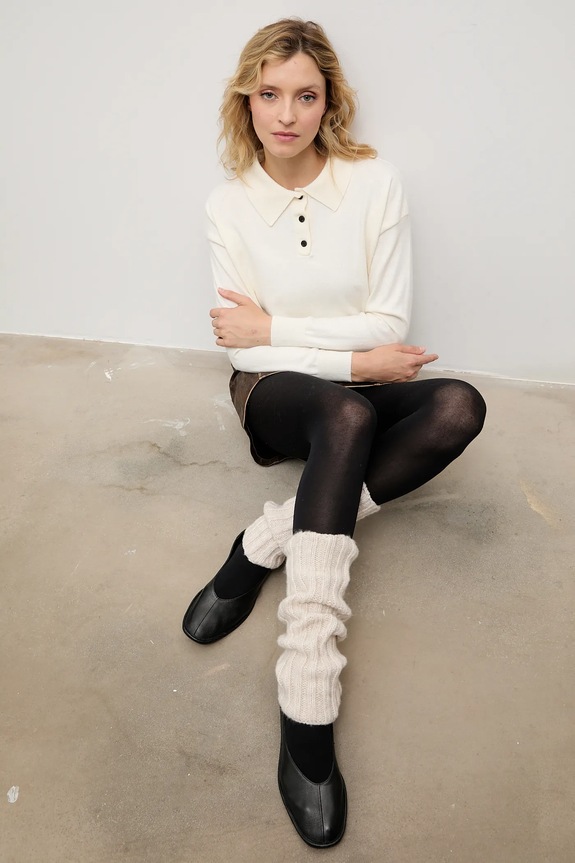 Answear.LAB scaldamuscoli con lana calzini beige ocieplacze na kostki