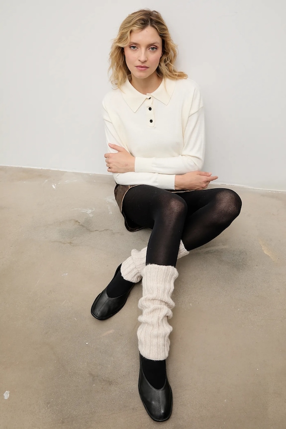 Answear.LAB scaldamuscoli con lana calzini beige ocieplacze na kostki