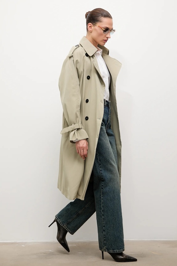 Bombažni plašč Answear.LAB S podlogo turkizna 4368.iak