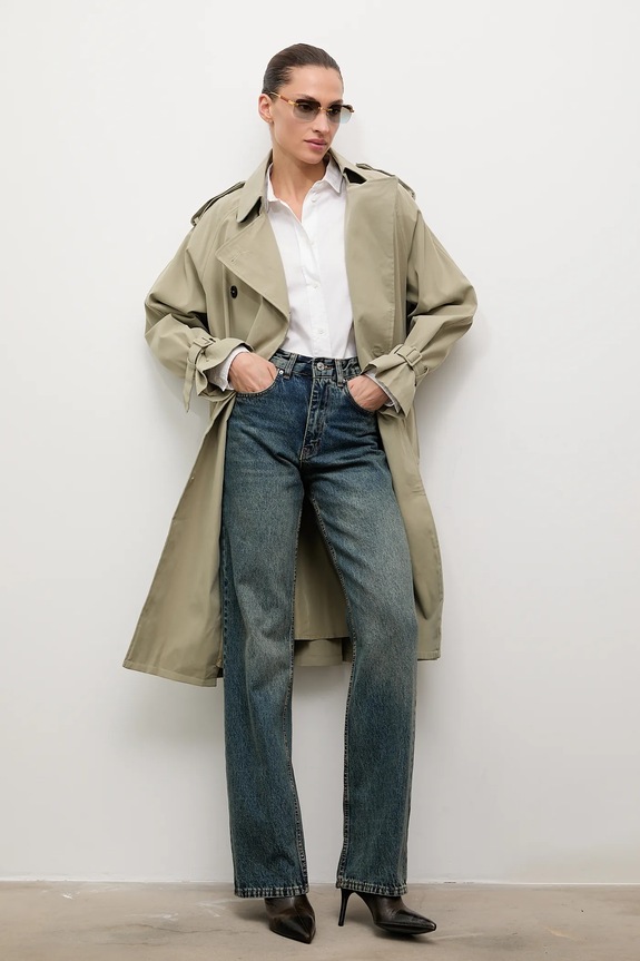 Bombažni plašč Answear.LAB 4368.iak turkizna WA25