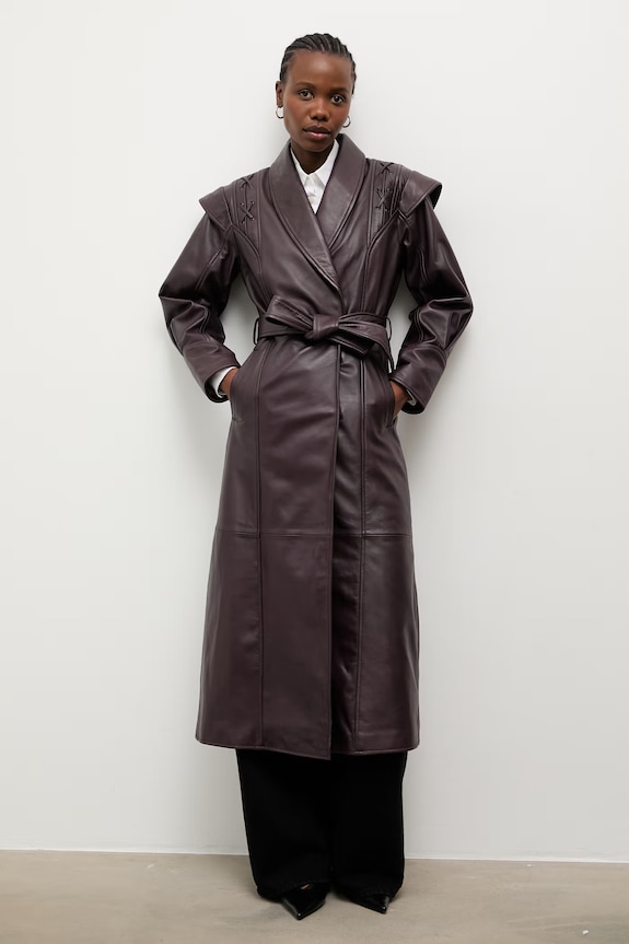 Answear.LAB cappotto in pelle LILLIAN LILLIAN granata WA00