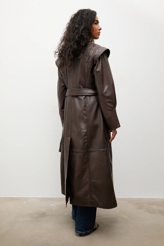 Одежда Кожаный плащ Answear.LAB LILLIAN LILLIAN коричневый