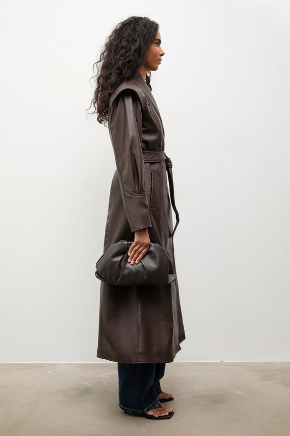 Кожаный плащ Answear.LAB LILLIAN коричневый LILLIAN