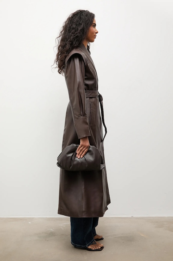 Кожаный плащ Answear.LAB LILLIAN коричневый LILLIAN