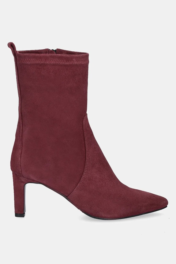 Cipők Answear.LAB velúr bokacsizma K.145004 burgundia