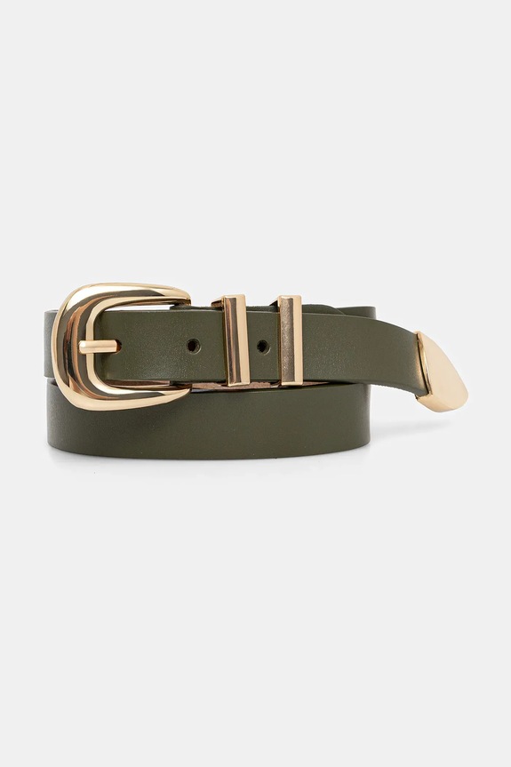 Answear.LAB pasek damski skórzany zielony 2031.ijk