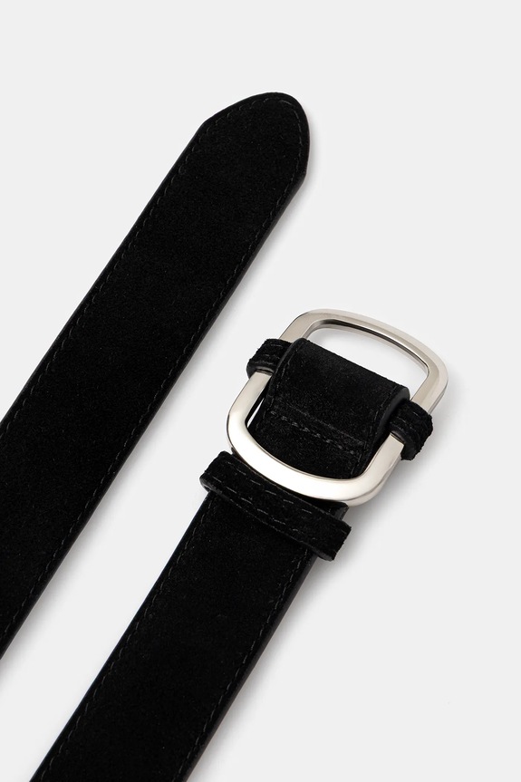 Answear.LAB curea din piele intoarsa DJ5.CMS negru WS26