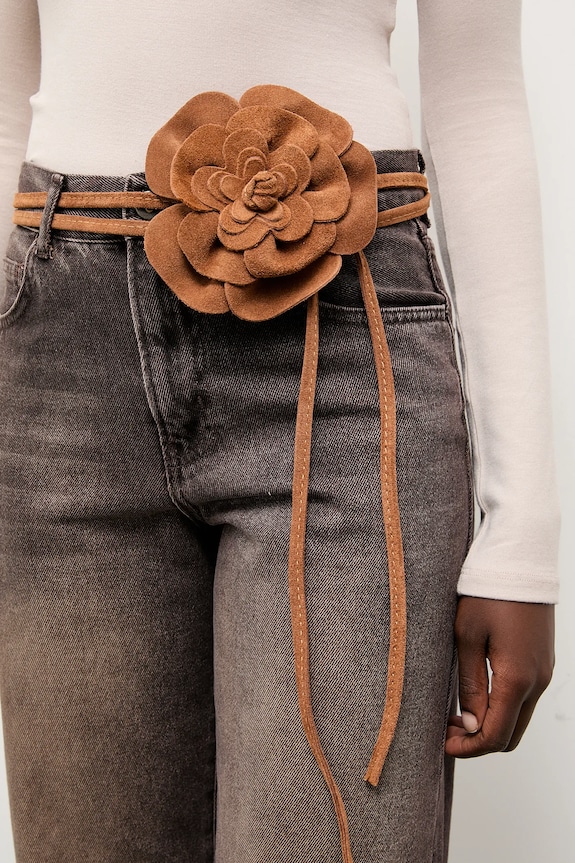 Semišový opasok Answear.LAB 1314.iak hnedá WA00