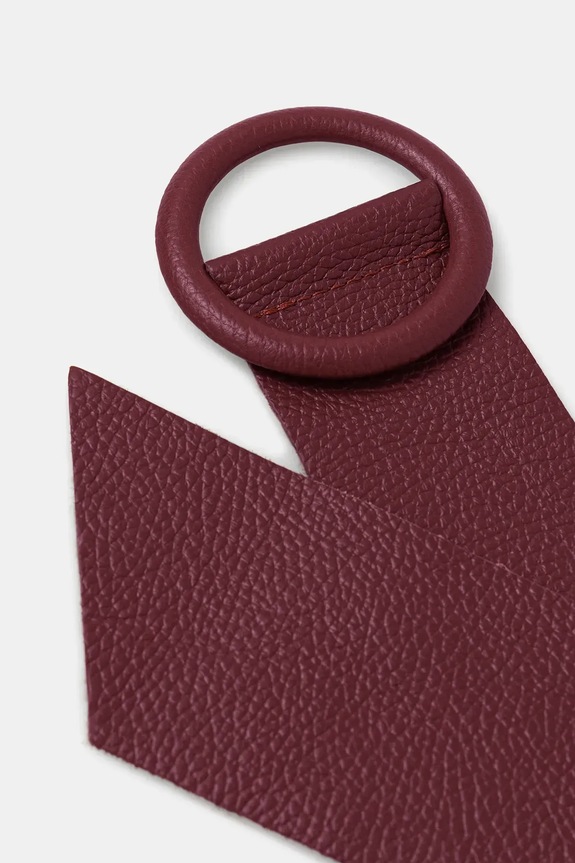 Akcesoria Answear.LAB szeroki pasek damski skórzany 912.iak bordowy