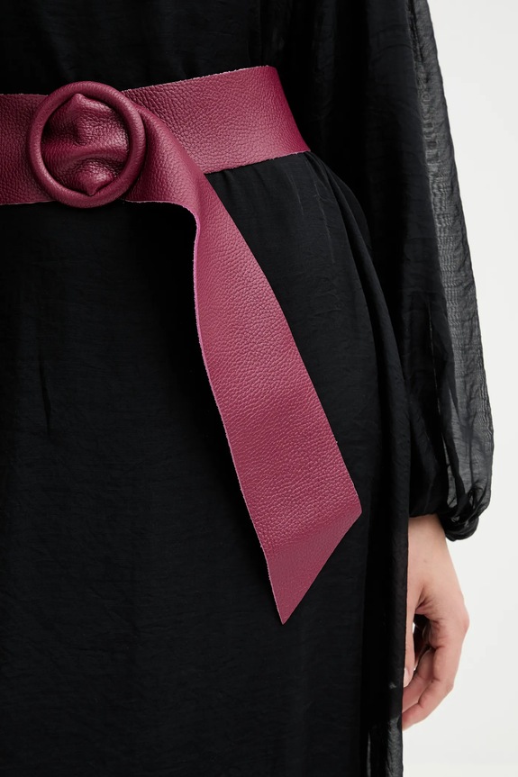 Answear.LAB szeroki pasek damski skórzany bordowy 912.iak