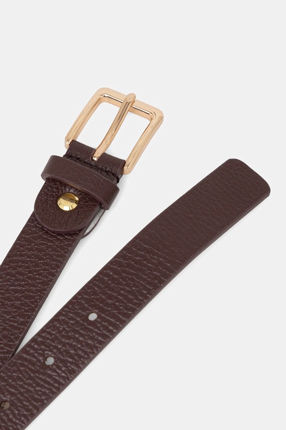 Answear.LAB curea de piele C104.hak burgundia WS26