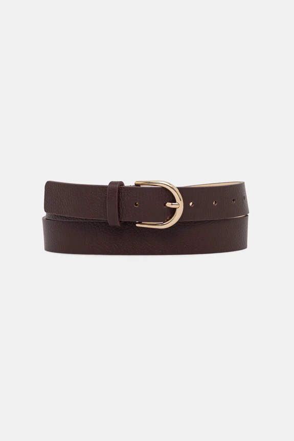 Answear.LAB curea de piele burgundia C-030.hak