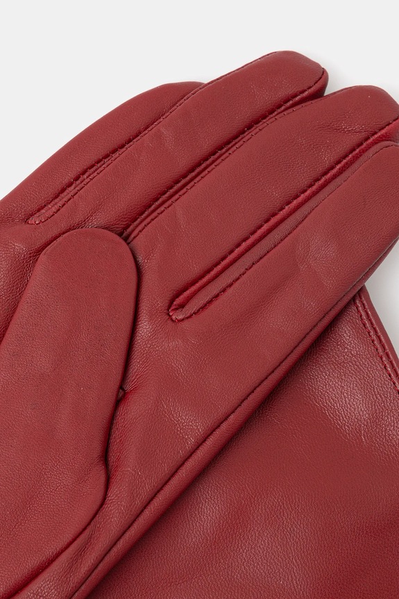 Dodatki Usnjene rokavice Answear.LAB plain glove bordo