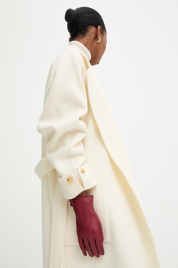 Usnjene rokavice Answear.LAB bordo plain glove