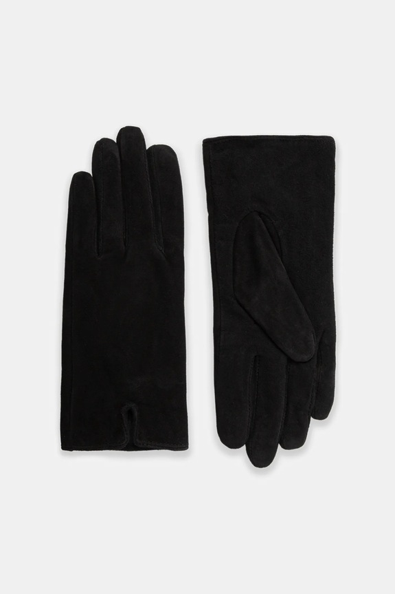 Answear.LAB rękawiczki zamszowe skóra zamszowa czarny plain.glove.2.fh