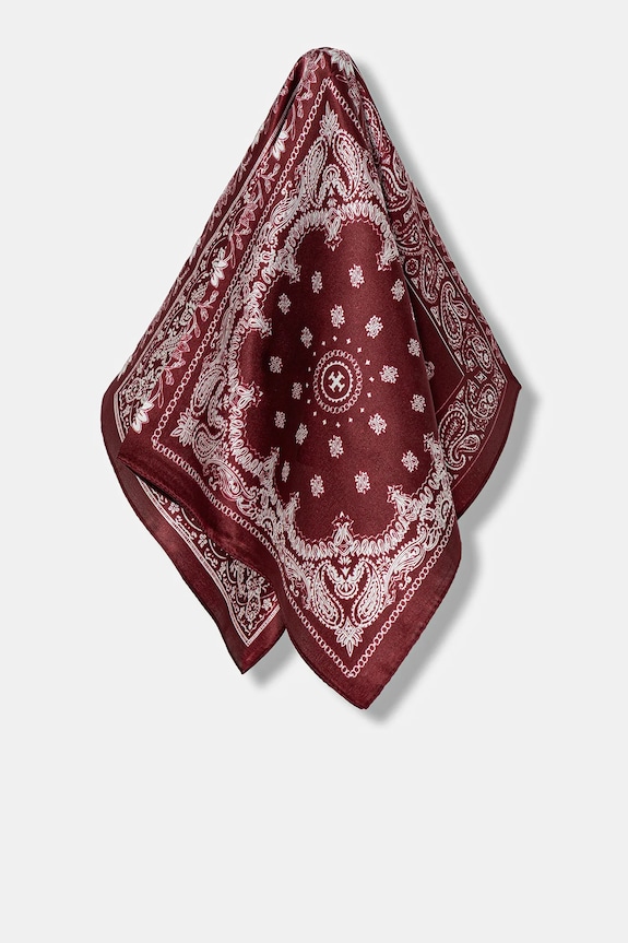 Svilena marama Answear.LAB 54x54 bordo WS26