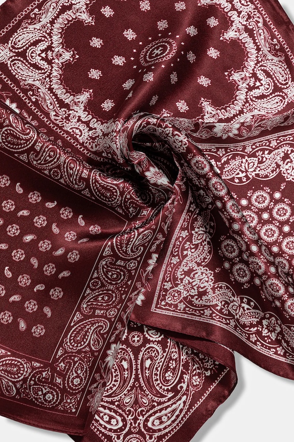 Svilena marama Answear.LAB bordo 54x54