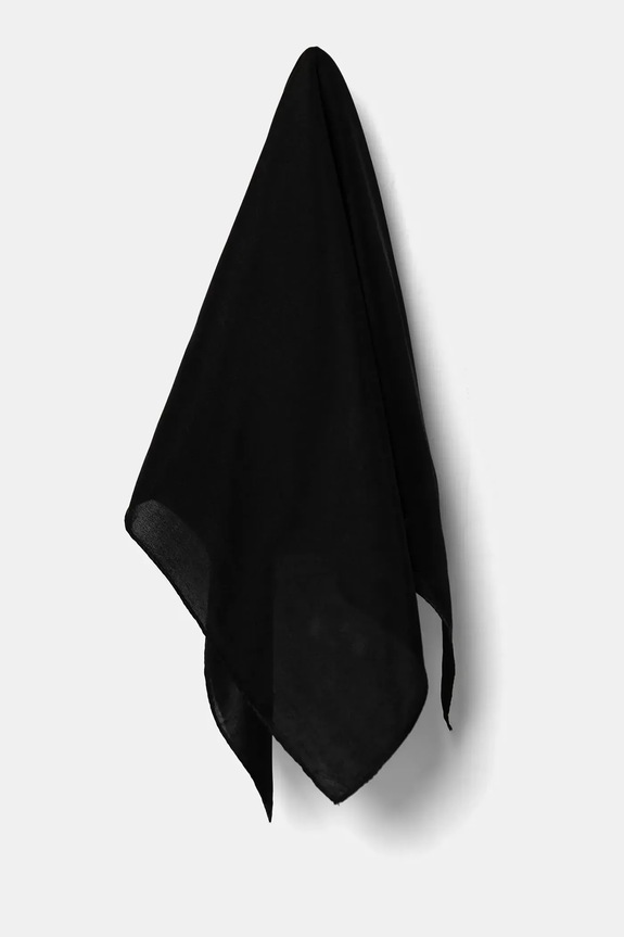 Svilena rutica Answear.LAB Tkanina črna 50x50