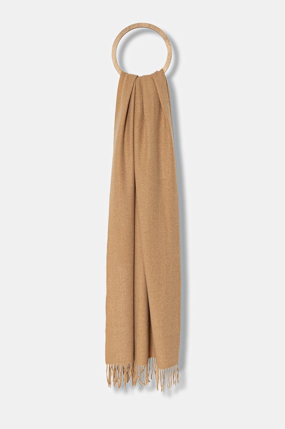 Vlněná šála Answear.LAB pletenina hnědá pashmina.1