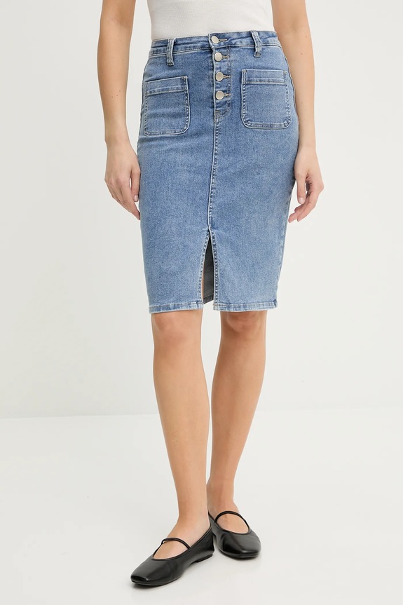 Τζιν φούστα Answear.LAB casual μπλε rd2109