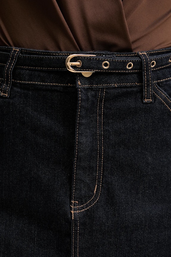 Τζιν φούστα Answear.LAB σκούρο μπλε L21408.hak