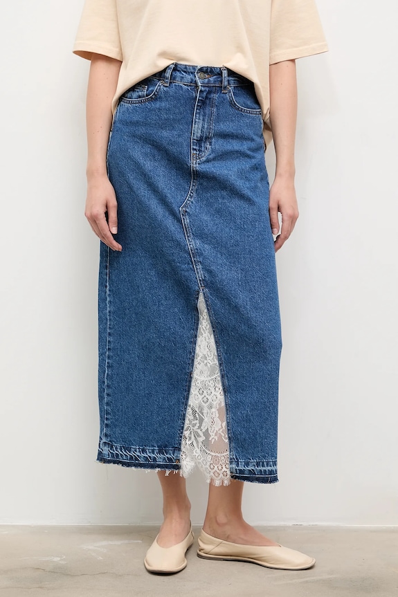 Answear.LAB spódnica jeansowa bawełniana casual niebieski 2668D1S5.TOS