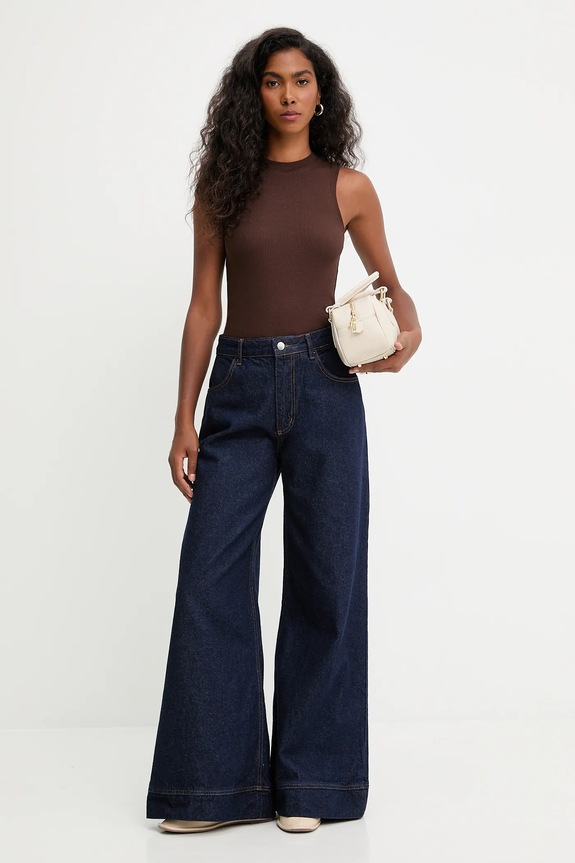 Answear.LAB Jeansy wide leg damskie granatowy ZD.2034.TOS