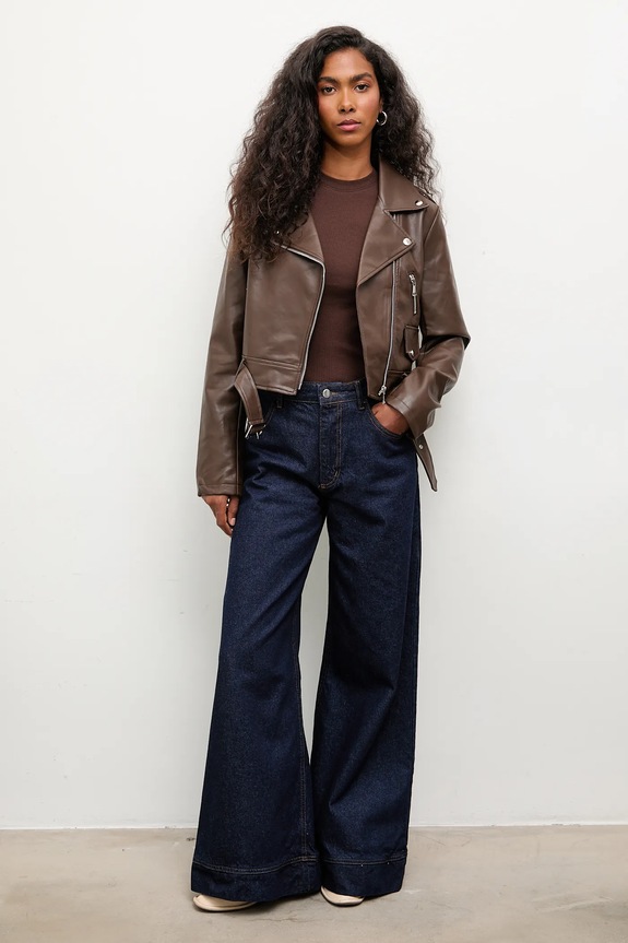 Answear.LAB Jeansy wide leg damskie ZD.2034.TOS granatowy WA00