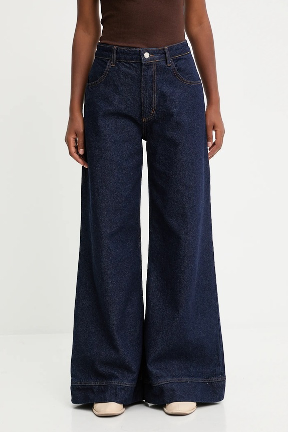 Answear.LAB Jeansy wide leg damskie granatowy ZD.2034.TOS