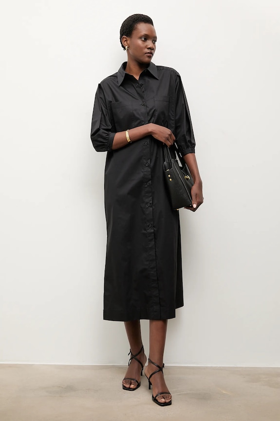 Хлопковое платье Answear.LAB casual чёрный PK9012