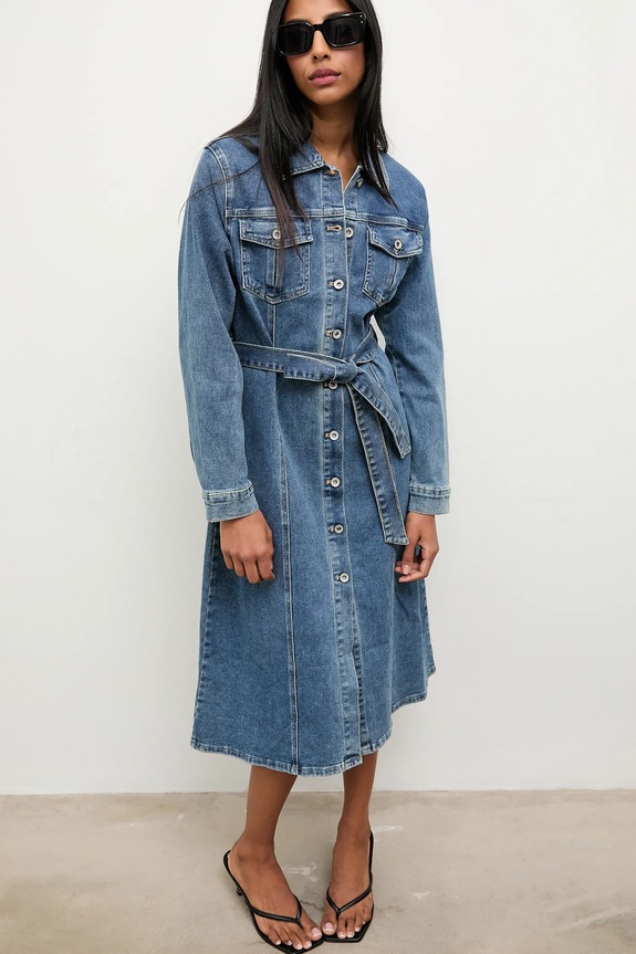 Answear.LAB rochie jeans fixat albastru hm6695