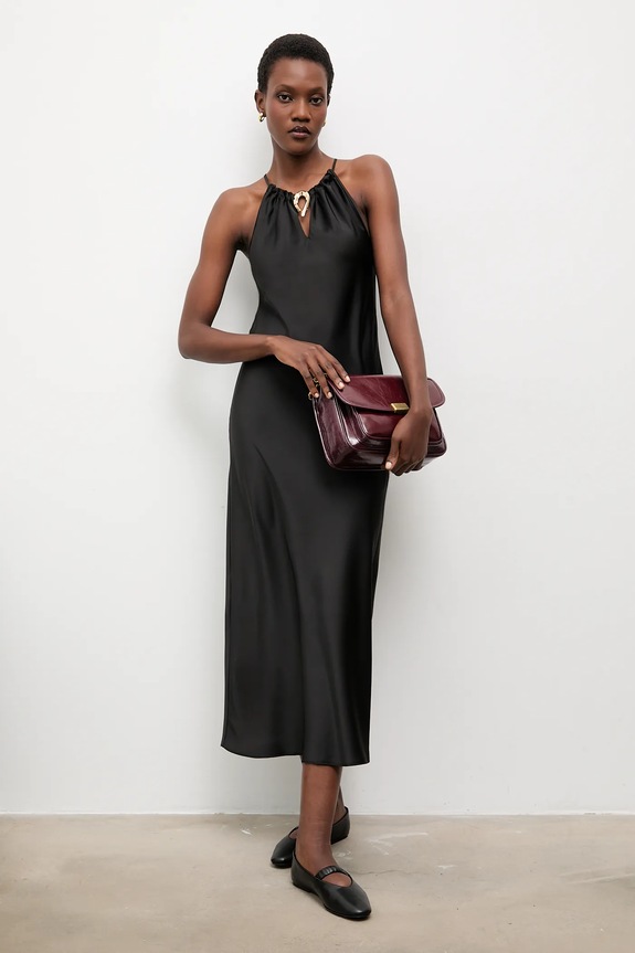 Φόρεμα Answear.LAB με ελαστάν μαύρο EX.58243.TOS