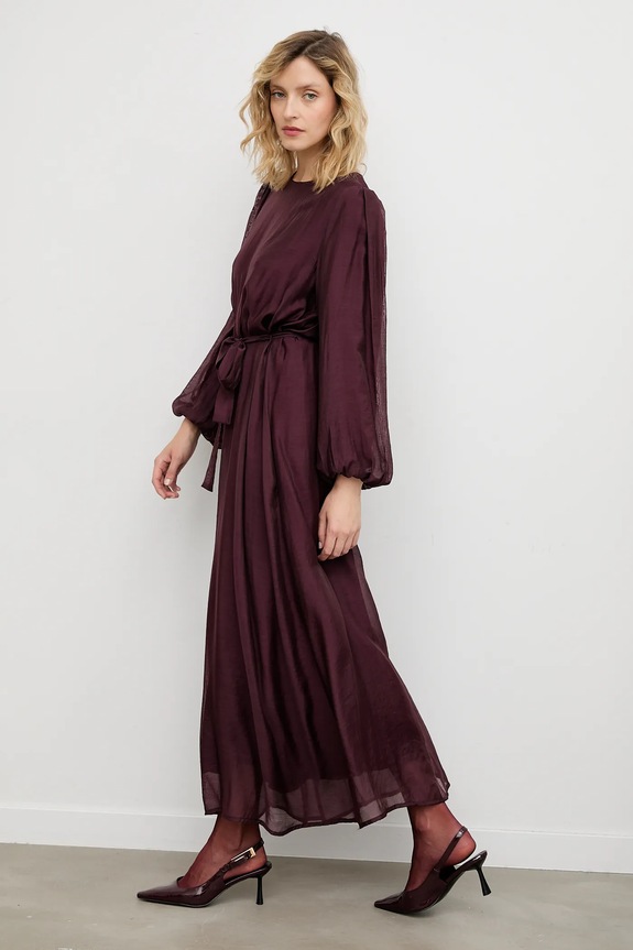 Answear.LAB rochie maxi burgundia 1195.iak