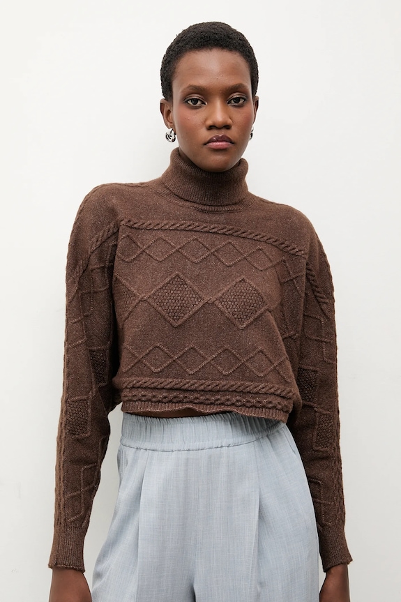 Answear.LAB sweter z kaszmirem brązowy 2722.fh