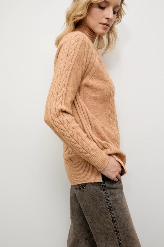 Answear.LAB sweter z kaszmirem półgolf brązowy 2727.fh