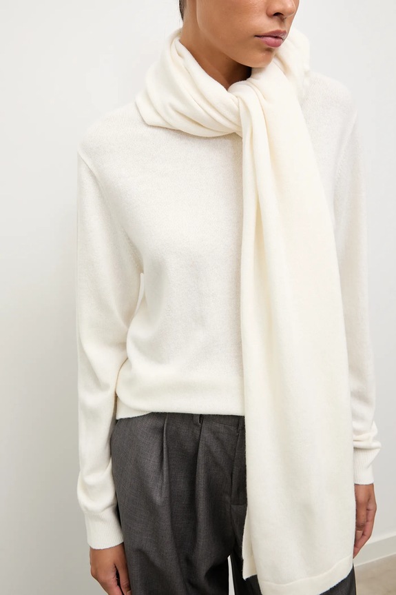 Answear.LAB sweter z wełny merino z szalem beżowy WA25-SWD022