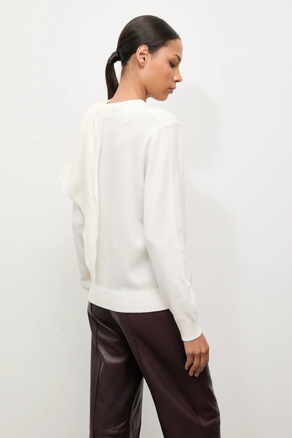 Odzież Answear.LAB sweter z wełny merino z apaszką WA25-SWD023 beżowy