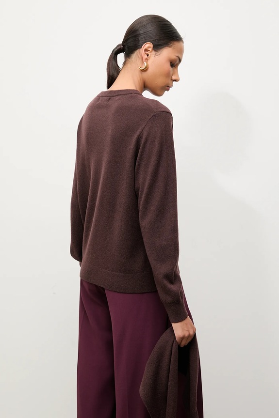 Odzież Answear.LAB sweter z wełny merino z apaszką WA25-SWD023 brązowy