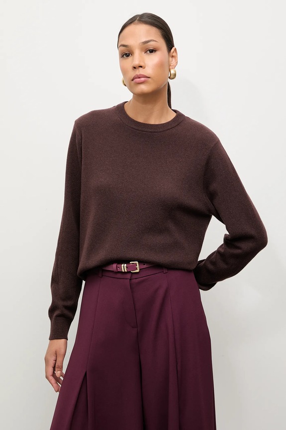 Answear.LAB sweter z wełny merino z apaszką brązowy WA25-SWD023