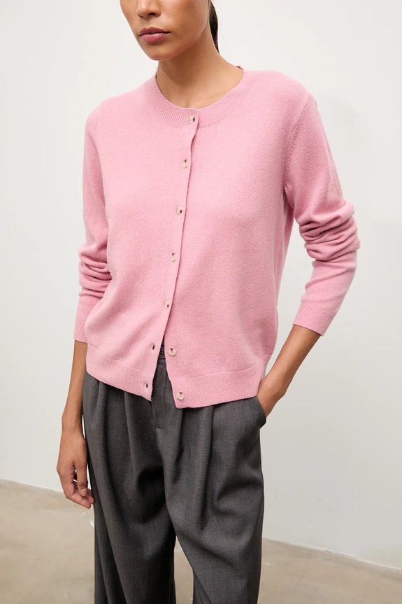 Kardigan z merino vlny Answear.LAB WA25-SWD024 růžová WA25