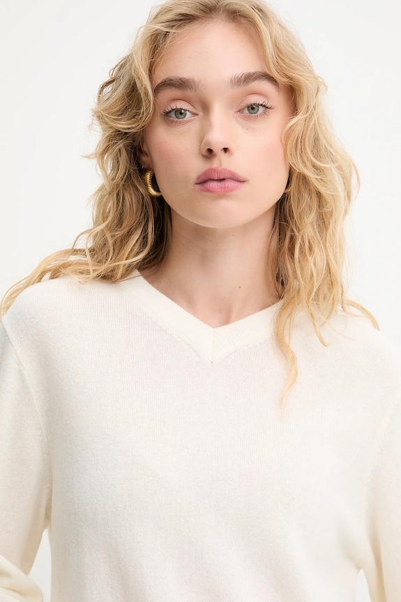 Answear.LAB sweter z wełny merino beżowy WA25-SWD027