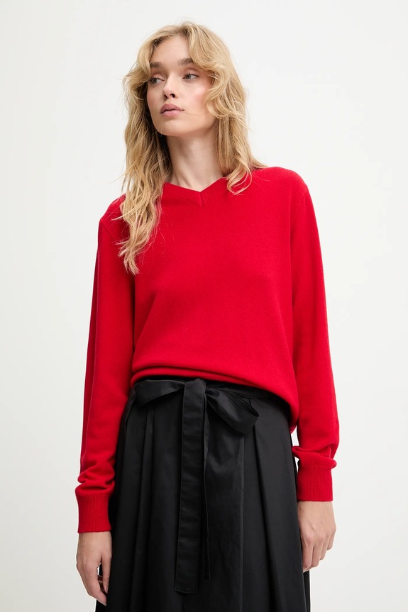 Answear.LAB sweter z wełny merino czerwony WA25-SWD027