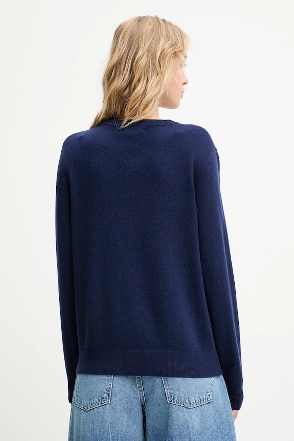Odzież Answear.LAB sweter z wełny merino WA25-SWD027 granatowy