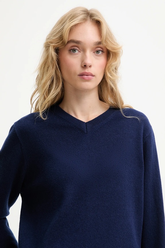 Answear.LAB sweter z wełny merino granatowy WA25-SWD027