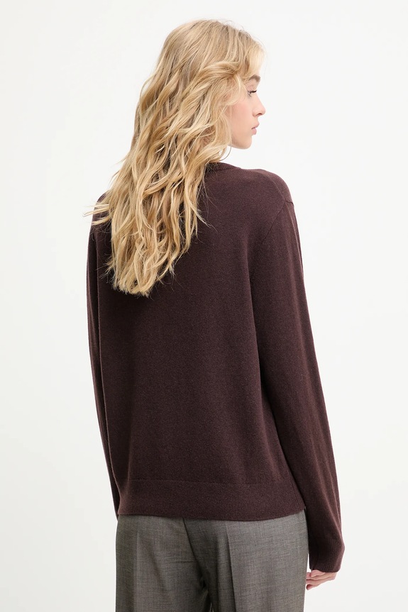 Odzież Answear.LAB sweter z wełny merino z szalem WA25-SWD028 brązowy