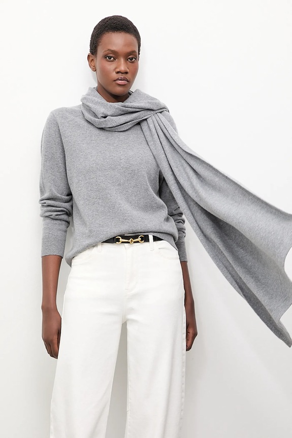 Answear.LAB sweter z wełny merino z szalem WA25-SWD028
