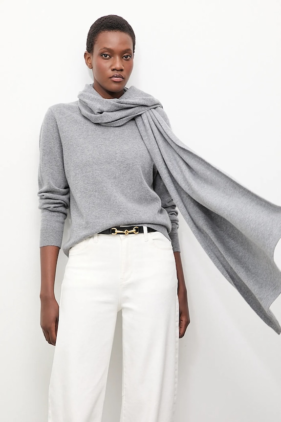 Answear.LAB sweter z wełny merino z szalem WA25-SWD028