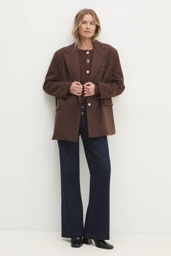Answear.LAB sweter z wełną lu2411 brązowy WA25