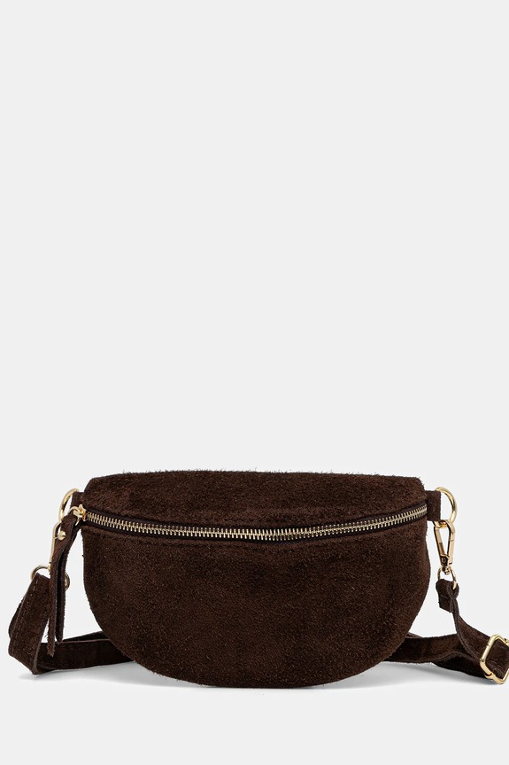 Answear.LAB marsupio da donna in camoscio pelle fiore marrone 683.hak